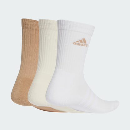 adidas Cushioned Crew Socks 3 Pairs, Cotton, White