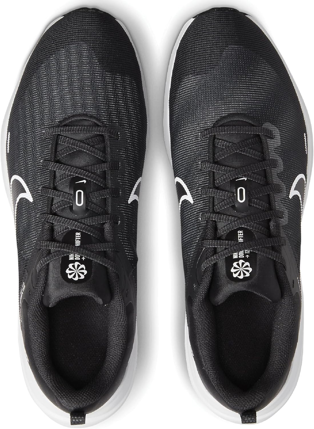 NIKE Men's Downshifter 12 Sneaker, Black White Dk Smoke Grey Pure Platinum, 8.5 UK