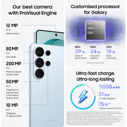 Smartphone with multi-lens rear camera cluster and front display shown