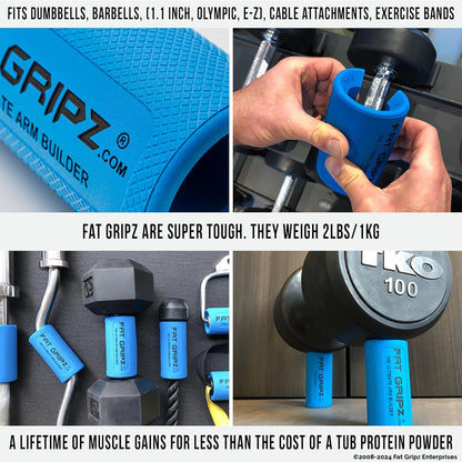 Fat Gripz Pro (5.7cm Outer Diameter) - The Simple Proven Way to Get Big Biceps & Forearms Fast