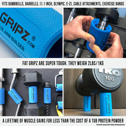 Fat Gripz Pro (5.7cm Outer Diameter) - The Simple Proven Way to Get Big Biceps & Forearms Fast