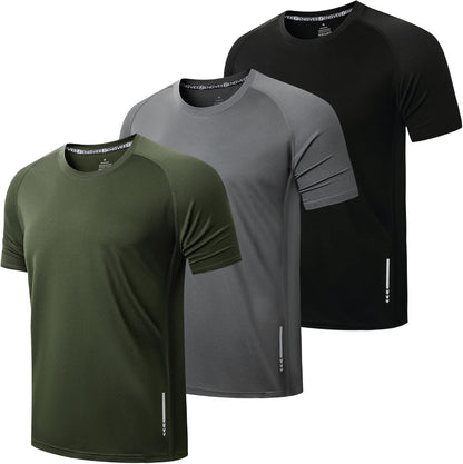 ZENGVEE 3 Pack Gym Shirts Men