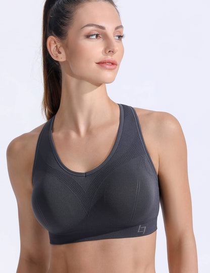 FITTIN Racerback Sports Bra for Women- Padded Seamless Activewear Bras for Yoga Gym Workout Fitness