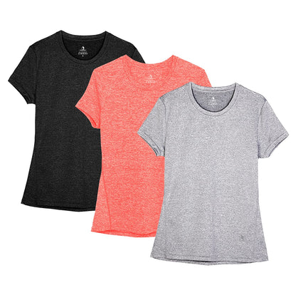 icyzone Women's Workout Running T-Shirt Activewear Yoga Gym Short Sleeve Tops Sports Shirts, 3-Pack