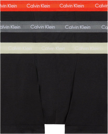 Calvin Klein Men’s 3 Pack Trunks with Logo Waistband