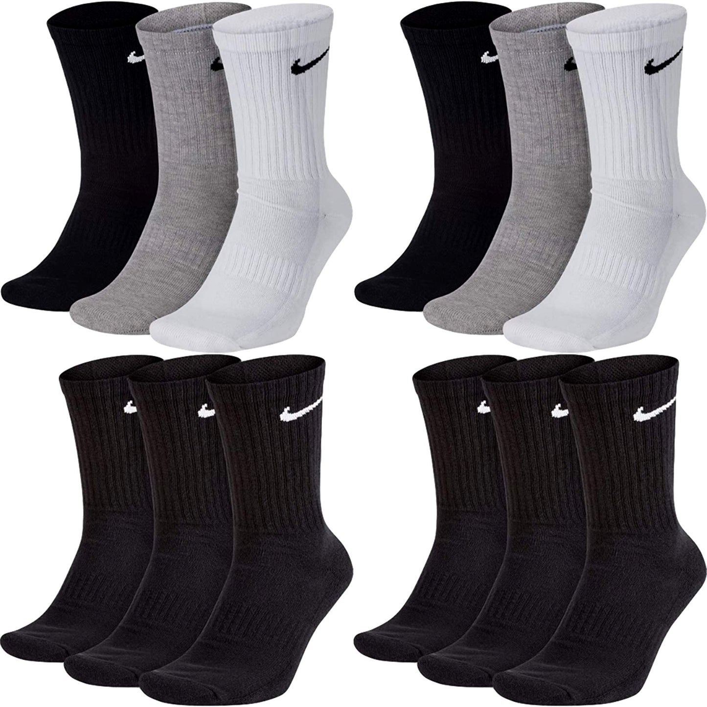 NIKE Unisex U Nk Everyday Cush Crew 3pr Socks