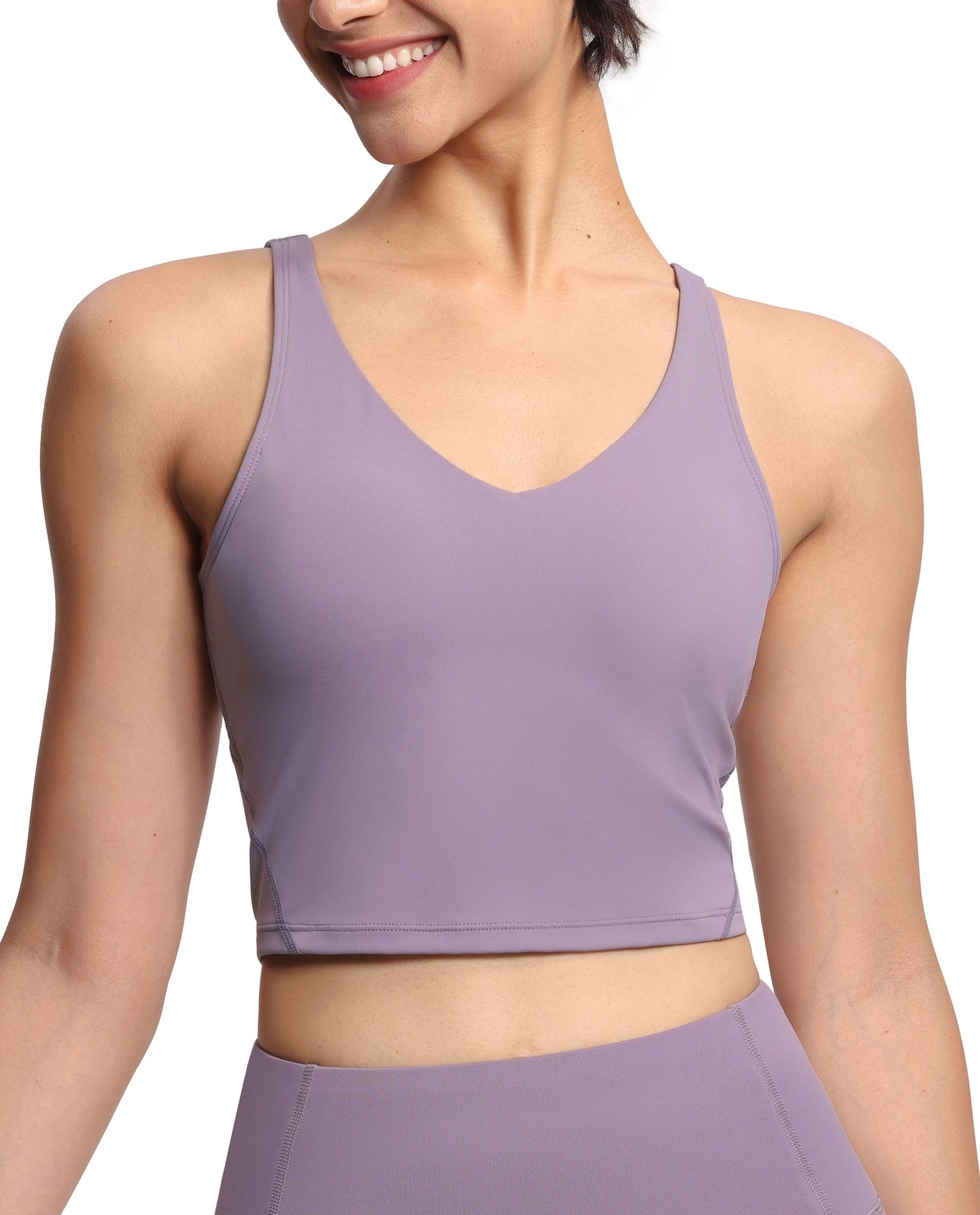 THE GYM PEOPLE Womens' Sports Bra Longline Wirefree Padded with Medium Support