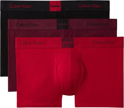 Calvin Klein Men’s 3 Pack Trunks with Logo Waistband