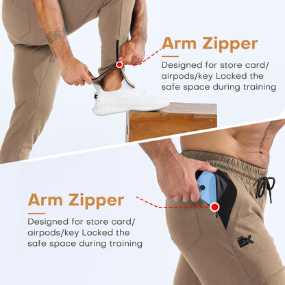 BROKIG Mens Zero Armor Gym Jogger Bottoms