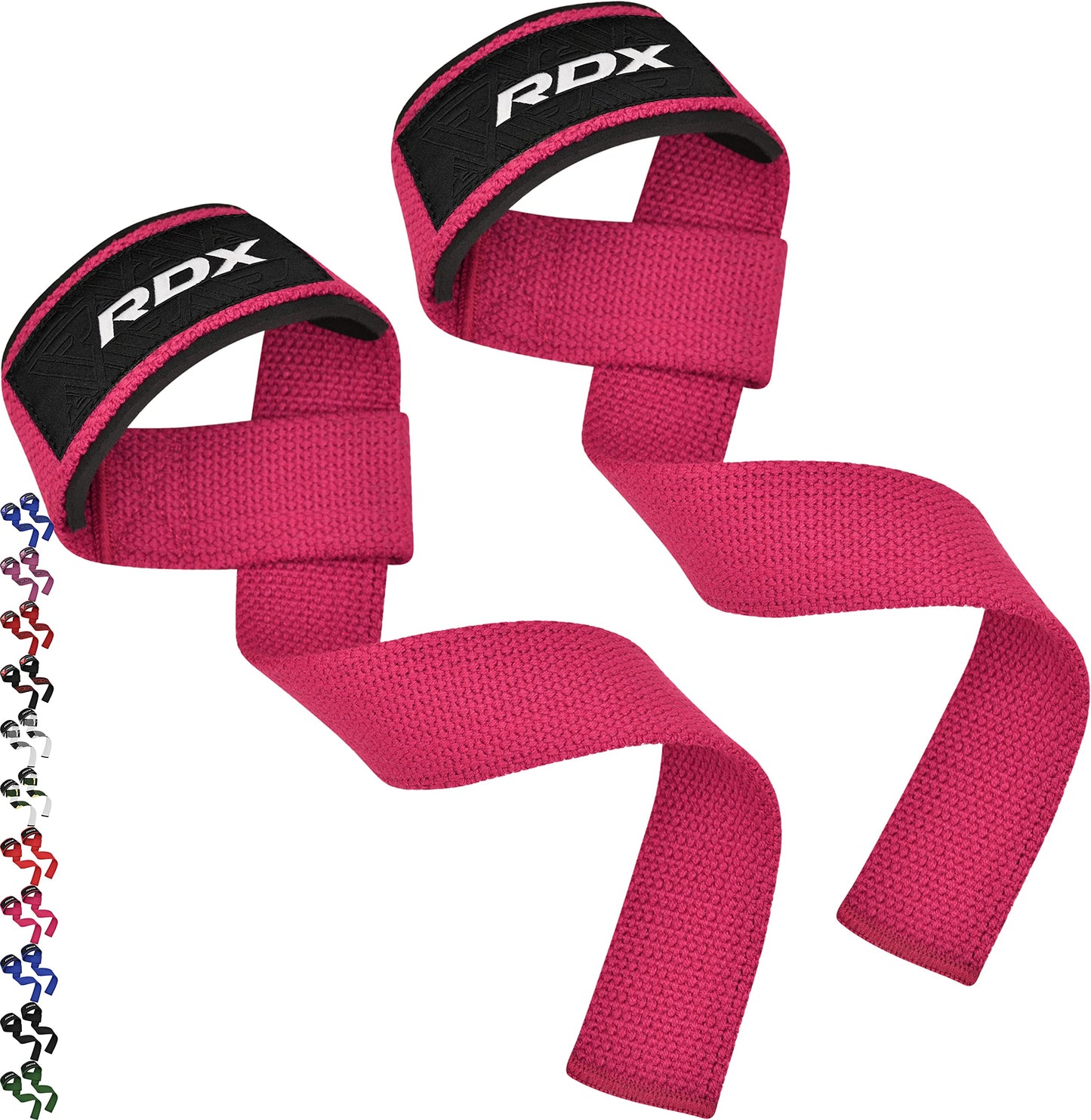 RDX Weight Lifting Straps Deadlifting Powerlifting, 5MM Neoprene Wrist Support, Anti Slip 60CM Hand Bar Grip, Heavy Duty Bodybuilding Weightlifting Workout, Soft Cotton, Strength Training Gym Fitness