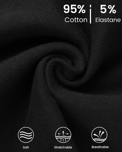 Black cotton-elastane knit fabric for girls leggings, soft and stretchable