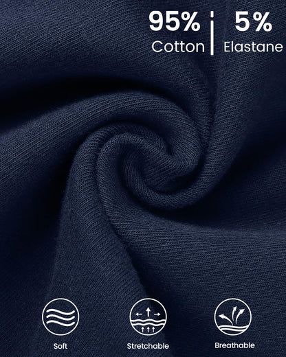 Navy cotton-elastane knit leggings, soft, stretchable, breathable