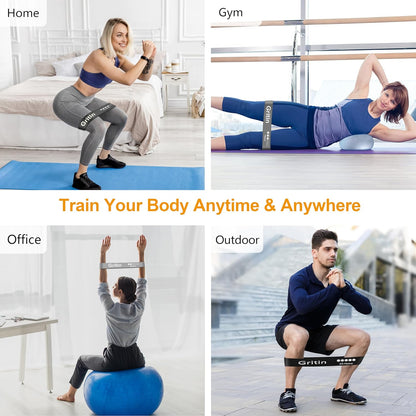 Resistance Bands, Set of 5 Skin-Friendly Resistance  Loop Bands