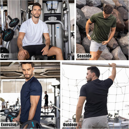 ZENGVEE 3 Pack Gym Shirts Men