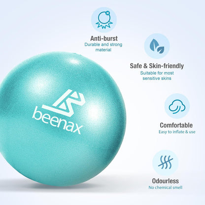 Beenax 23cm Soft Pilates Ball - 9 Inch Exercise, Mini Barre, Gym Ball