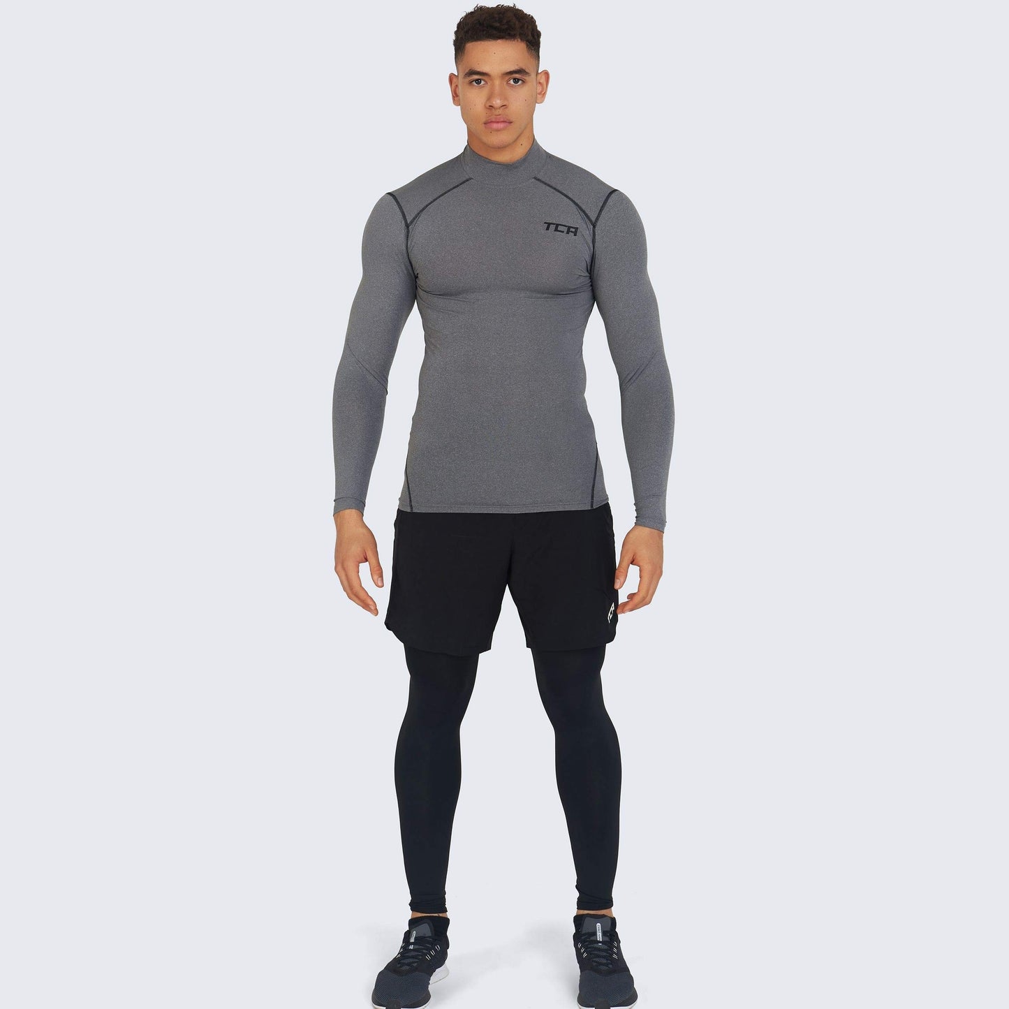 TCA Boys' Pro Performance Compression Base Layer Long Sleeve Top - Mock Neck