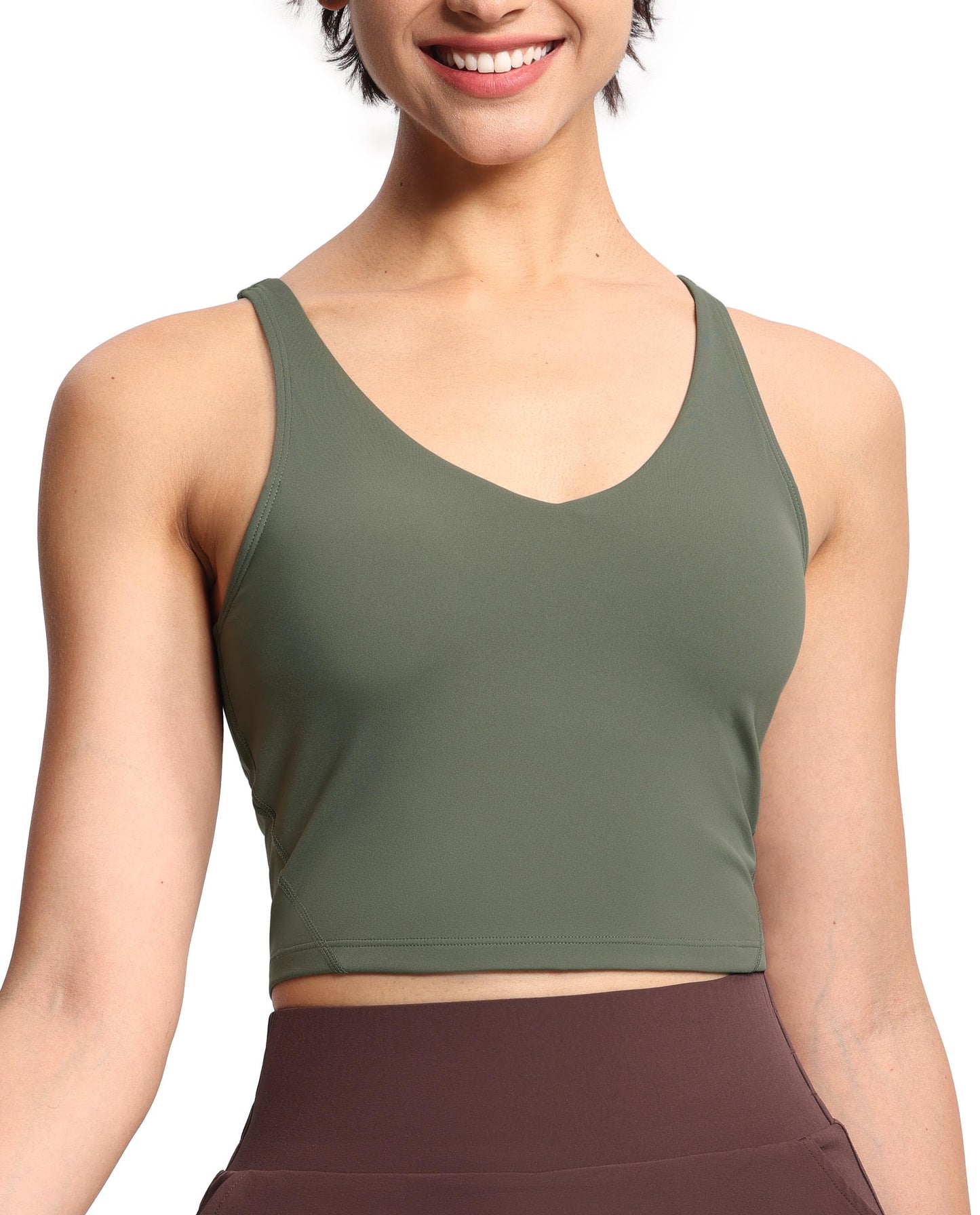 THE GYM PEOPLE Womens' Sports Bra Longline Wirefree Padded with Medium Support