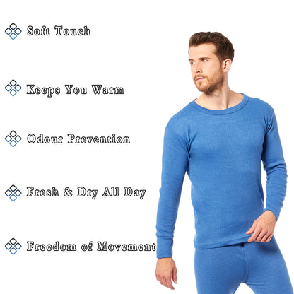 Heatwave® Pack of 2 Men's Thermal Long Sleeve Top, Warm Underwear Baselayer, S M L XL XXL Thermals