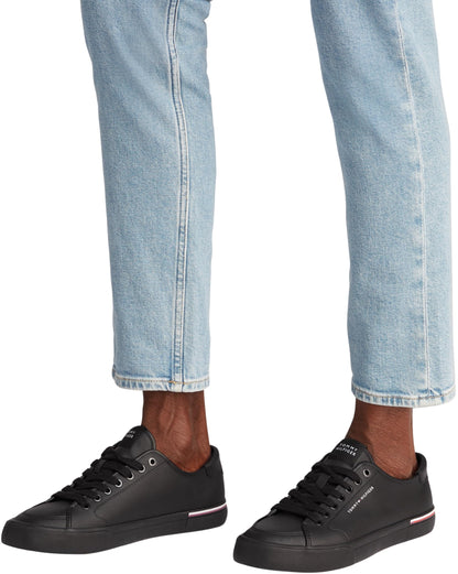 Tommy Hilfiger Men’s Core Corporate Leather Low Top Vulcanised Trainers