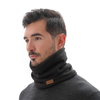 NovForth Winter Neck Warmer Fleece Lined Infinity Scarf Thicken Windproof and Dust Skiing Circle for mens women Double-Layer Fleece Lining Knit