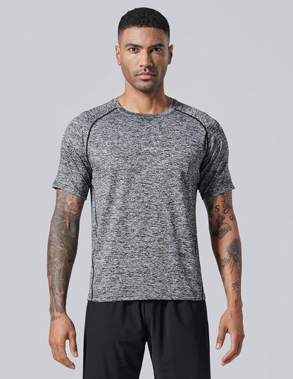 Liberty Imports 5 Pack Men’s Active Quick Dry Crew Neck T Shirts | Athletic Running Gym Workout Short Sleeve Tee Tops Bulk