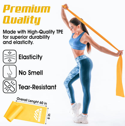 Exercise Bands Resistance Bands for Working Out, Set of 5 Bands