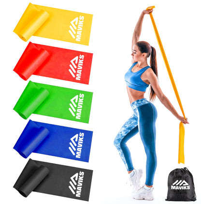 Exercise Bands Resistance Bands for Working Out, Set of 5 Bands