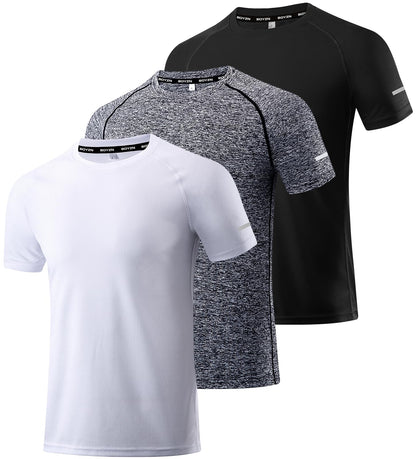 Boyzn 1, 3 or 5 Pack Men's Workout Running Shirts, Dry Fit Moisture Wicking T-Shirts, Sports Gym Athletic Short Sleeve Shirts