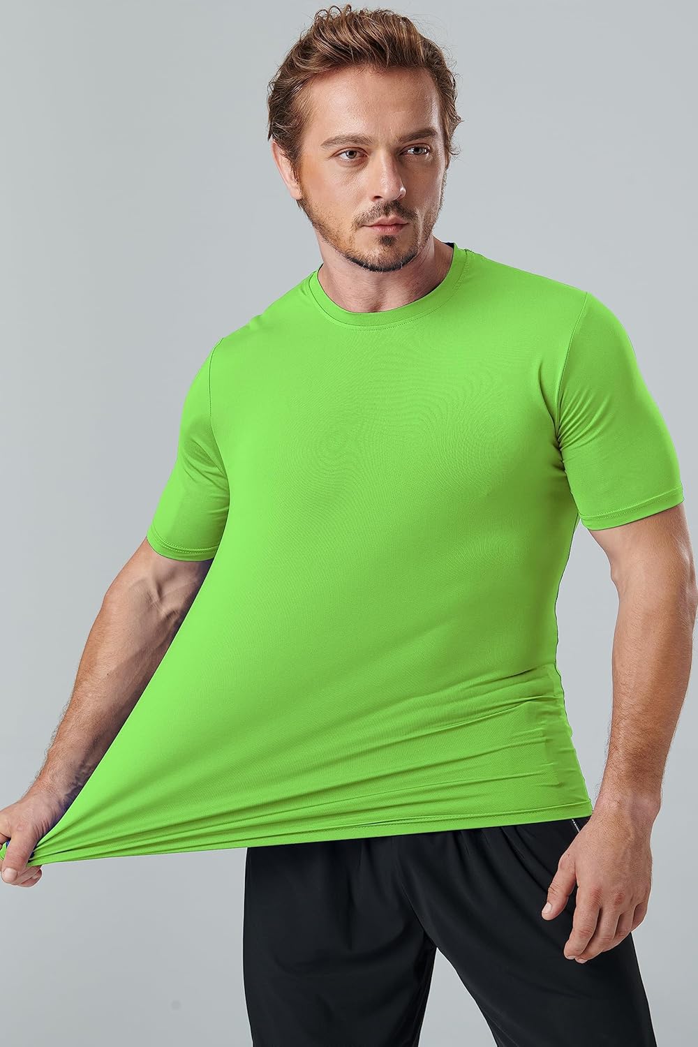 Liberty Imports 5 Pack Men’s Active Quick Dry Crew Neck T Shirts | Athletic Running Gym Workout Short Sleeve Tee Tops Bulk