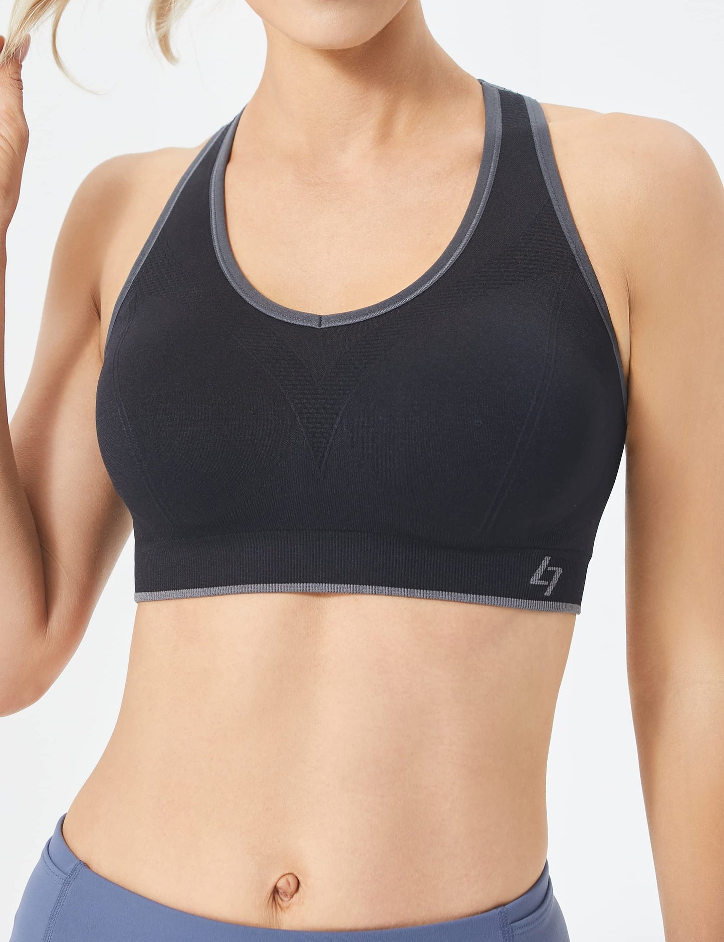 FITTIN Sports Bras for Women Padded: Seamless Cross Back Bras Pack for Workout Yoga