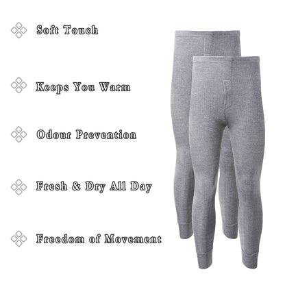 Heatwave® Pack of 2 Men's Thermal Trousers Long Johns Warm Underwear Baselayer, S M L XL XXL Thermals