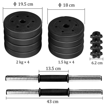 Yaheetech 30KG/25KG/20KG/15KG Adjustable Dumbbells