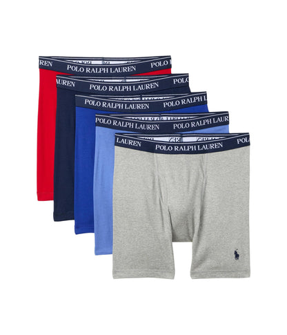 Polo Ralph Lauren Men's Classic Fit Cotton Boxer Briefs 5 Pack