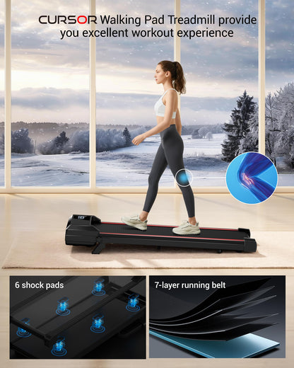 Walking Pad Treadmill with 15% Incline, 3 in 1 Under Desk Treadmill