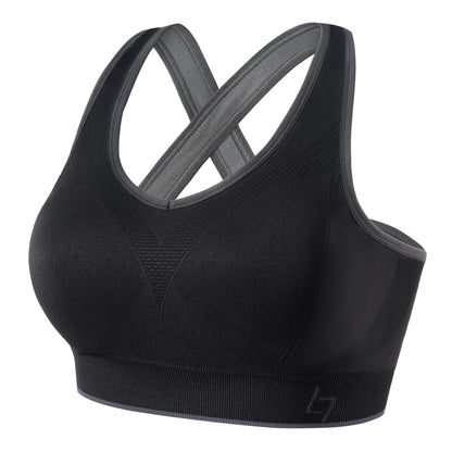 FITTIN Sports Bras for Women Padded: Seamless Cross Back Bras Pack for Workout Yoga