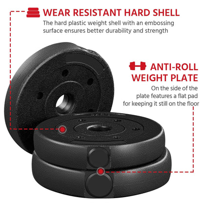 Yaheetech 30KG/25KG/20KG/15KG Adjustable Dumbbells