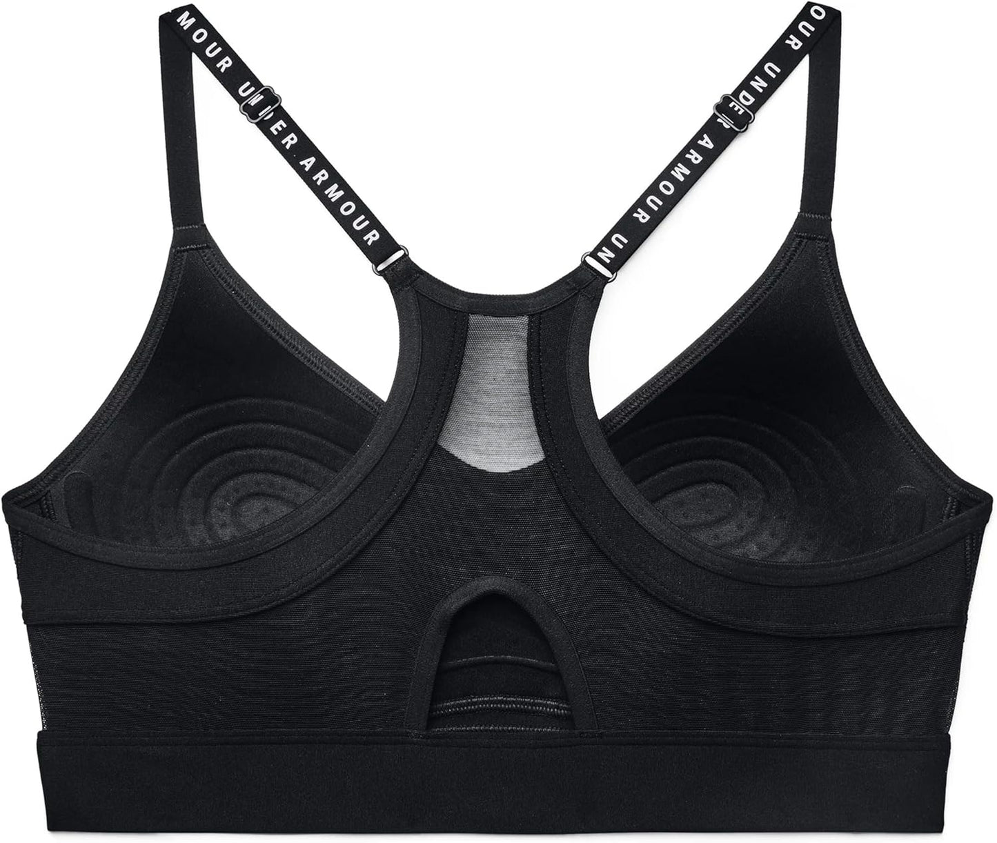 Under Armour Women's Infinity Covered Low-Impact Sports Bra, Opaque, (001) Black/Black/White, S