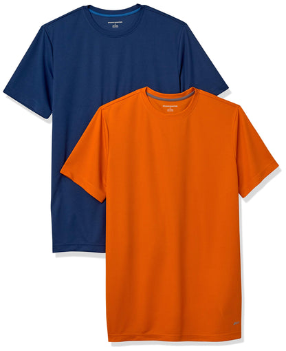 Amazon Essentials Men's Moisture Wicking Breathable Active Performance Tech Gym T-Shirts, Pack of 2