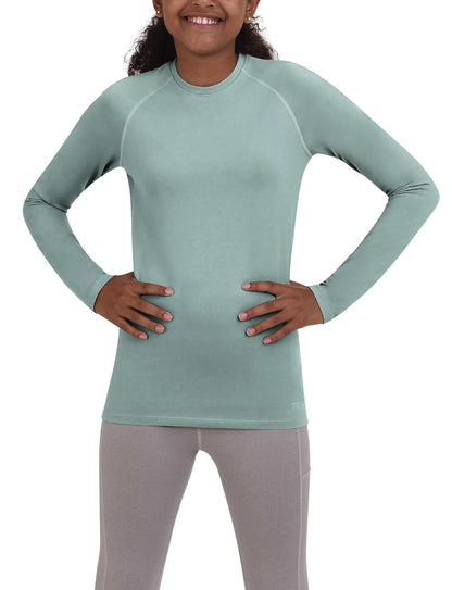 TCA Girls' SuperThermal Long Sleeve Performance Base Layer Running Training Top