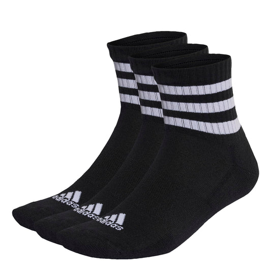 adidas Unisex 3-stripes Cushioned Sportswear Mid-cut Socks 3 Pairs Ankle Socks (pack of 3)