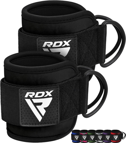 RDX Ankle Straps for Cable Machines Resistance Bands Attachment, 7mm Neoprene Padded 10”x4”, Gym Wrist Cuff Women Men Home Fitness, Weight Lifting D-Ring Booty Leg Workout Curls Kickbacks Hip Abductor