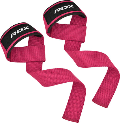 RDX Weight Lifting Straps Deadlifting Powerlifting, 5MM Neoprene Wrist Support, Anti Slip 60CM Hand Bar Grip, Heavy Duty Bodybuilding Weightlifting Workout, Soft Cotton, Strength Training Gym Fitness