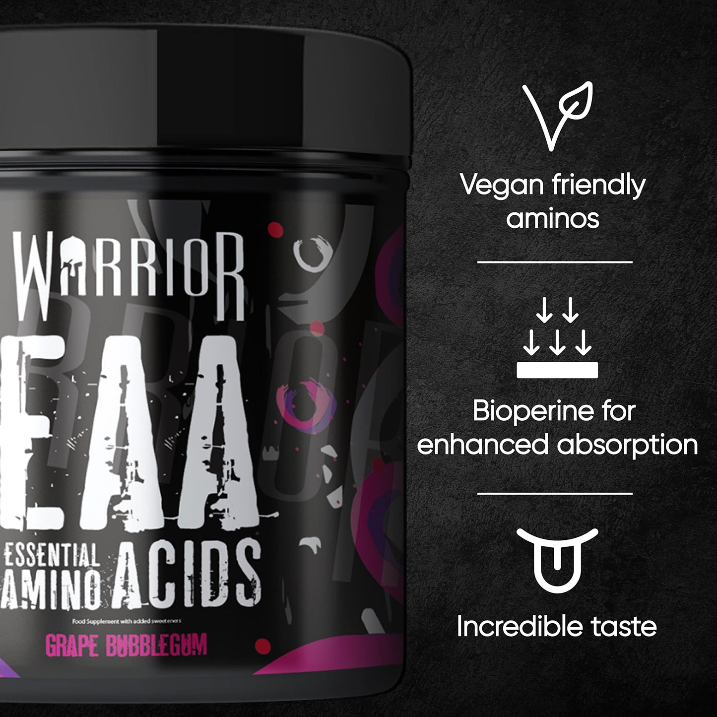 Warrior EAA - Essential Amino Acids - 360g - Provides Exceptional Support for Recovery & Muscle Soreness - Formula Includes Cyclic Dextrin, Taurine and More, Blue Raspberry