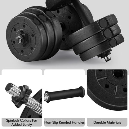 Yaheetech 30KG/25KG/20KG/15KG Adjustable Dumbbells