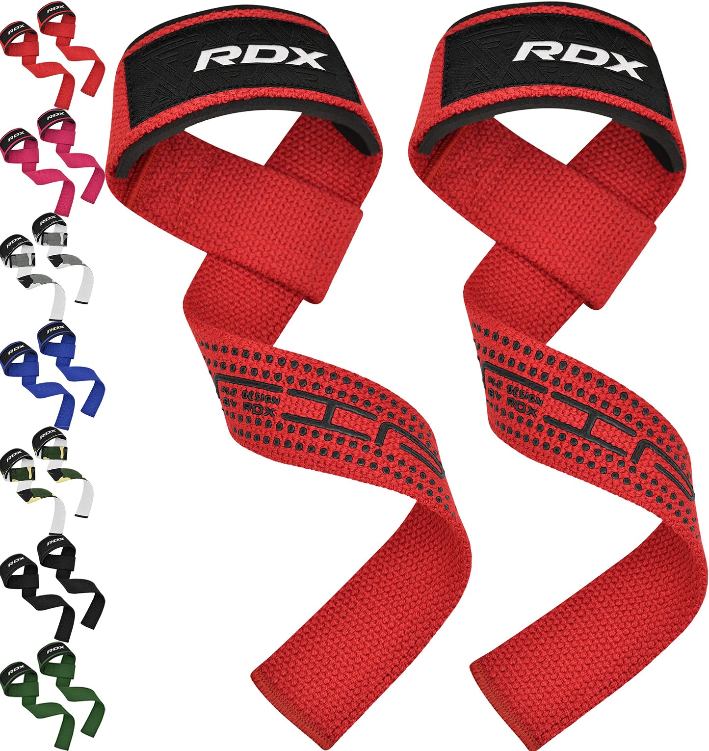 RDX Weight Lifting Straps Deadlifting Powerlifting, 5MM Neoprene Wrist Support, Anti Slip 60CM Hand Bar Grip, Heavy Duty Bodybuilding Weightlifting Workout, Soft Cotton, Strength Training Gym Fitness