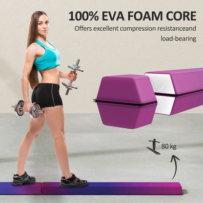 SPORTNOW 7.7ft Folding Gymnastics Balance Beam with Anti-Slip Base