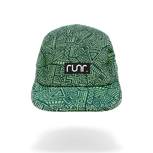Runr Lima Technical Running Hat – Green Geometric