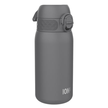 ION8 Leak Proof Water Bottle, Stainless Steel, Grey, 400ml (13oz)