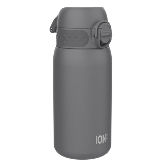 ION8 Leak Proof Water Bottle, Stainless Steel, Grey, 400ml (13oz)
