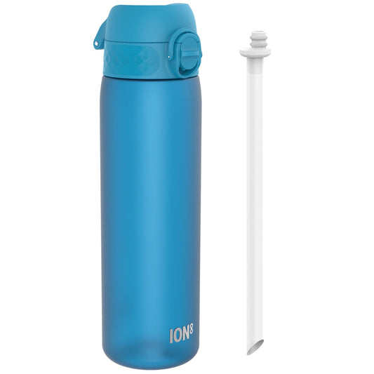 ION8 Leak Proof Medium Water Bottle with Straw, Recyclon, Blue, 500ml (18oz)